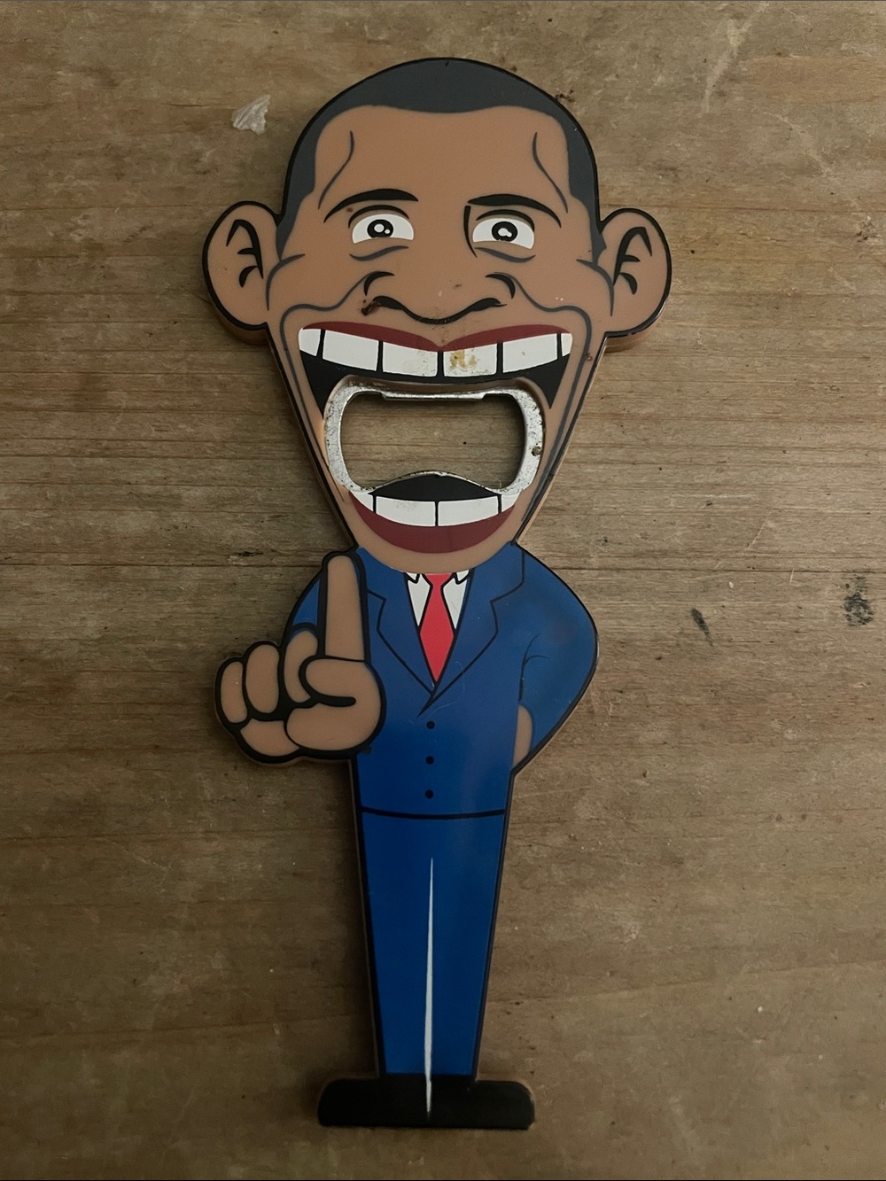 Novelty Blue Suit CharacterObama Bottle Opener - Cartoon Home Art